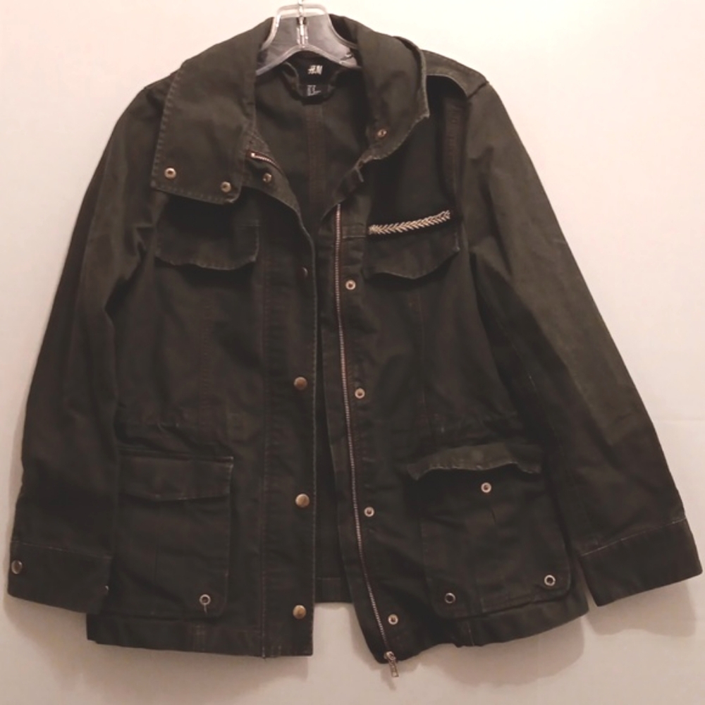 STYLISH Y2K GREEN ZIP & BUTTON CLOSURE JACKET SIZE 8